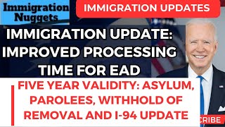 USCIS Good News on EAD validityImproved processing time immigration news [upl. by Asilehc]