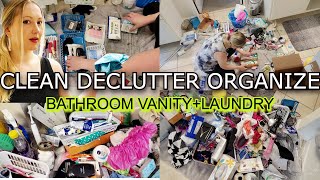 CLEAN DECLUTTER ORGANIZE  ORGANIZE BATHROOM VANITY [upl. by Gerkman904]