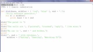 How to indent code and remove indentation of code in Python IDLE [upl. by Atrahc149]