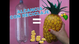 DIYCOMO HACER ALCANCIA CON FORMA DE PIÑAMANUALIDADES FACILES DE HACERMANUALIDADES CON RECICLAJE [upl. by Thill]