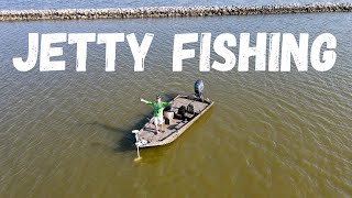 Galveston JETTY Fishing in the Aluminum Boat  Catch and Cook [upl. by Eiaj248]