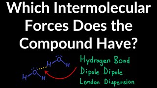 How to Identify the Intermolecular Force a Compound Has London Dispersion Dipole Dipole HBonding [upl. by Ailil]