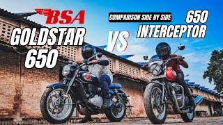 BSA Goldstar 650 Vs Royal enfield Interceptor 650 Detail Comparison  Ride Comparison [upl. by Fannie601]