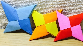 折り紙＊手裏剣の折り方 手裏剣の作り方 how to make throwing star origami [upl. by Assenna542]