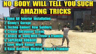 GTA V  8 Tip amp Tricks  Open All Interior  Bennys Garage  Create Encounter Scene in GTA 5 [upl. by Gilson]