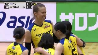 LIVE 日本女子バレーボールリーグ  PFUブルーキャッツ Vs 東レアローズ [upl. by Opportina]