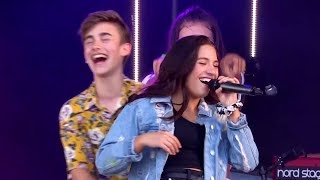 Johnny Orlando  Mackenzie Ziegler LIVE at CBBC Summer Social Sunday 5818 [upl. by Eimilb]