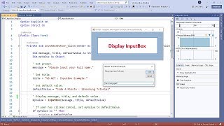 VBNET How to use the InputBox and MsgBox functions [upl. by Fregger]