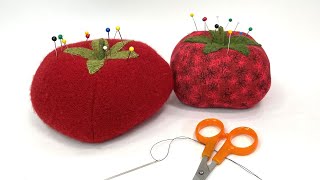 DIY Tomato Pin Cushion  Free Pattern [upl. by Erminie]