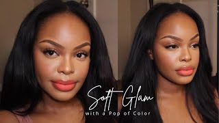 Soft Glam with a Pop of Color [upl. by Inohs]