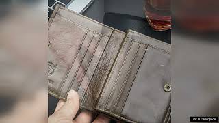 BULLCAPTAIN Genuine Leather Wallet for Men Retro Large Capacity Wallet RFID Blocking Review [upl. by Assenar]