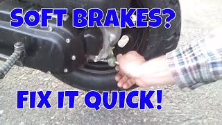 How to adjust the rear brakes on a scooter moped gy6 qmb139 And motorcycle [upl. by Atenaz]