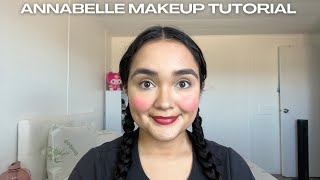 how to do a ANNABELLE MAKEUP LOOK  vlogoween day 27🎃 [upl. by Suh]