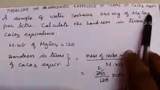 Problems on calcium carbonate equivalence hardness calculation [upl. by Alyakem631]