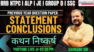 Reasoning  Reasoning Statement and Conclusions  Reasoning by Tiwari Sir [upl. by Damien847]