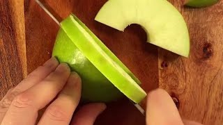 PEELING AND SLICING GREEN APPLE 🍏 🍎 [upl. by Suez728]