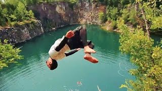 Vermont Cliff Jumping  80 ft Triple amp 97 ft Double [upl. by Laspisa871]