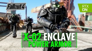 Fallout 4  BLACK DEVIL X02 POWER ARMOR  Enclave Power Armor Mod Showcase amp Location [upl. by Nilhtac978]