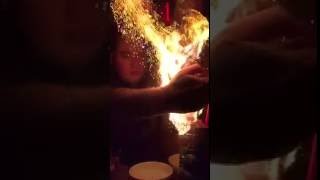 Justin Wojslaw demonstrating Tiki Fire in slow motion [upl. by Iain597]