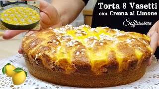 TORTA 8 VASETTI SOFFICISSIMA CON CREMA AL LIMONE 🍋 CAKE 8 JARS WITH LEMON CREAM [upl. by Dalt364]