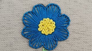 How To Do Button Hole Stitch FlowerEasy Hand Embroidery For BeginnersEmbroDiaries Easy Tricks 💐 [upl. by Gregor]