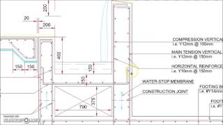 Infinity Type Swimming Pool Retaining Wall with Catch Pool Detail [upl. by Soinotna]