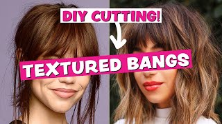 Learn How to Cut Your Own Trendy Textured Bangs with a Pro Hairdresser [upl. by Jaquelyn406]