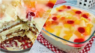 Crema De Fruta Recipe  Graham Float Recipe No Bake Ice Cream Cake Noche Buena Christmas Dessert [upl. by Elawalo]