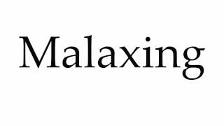 How to Pronounce Malaxing [upl. by Aiela]