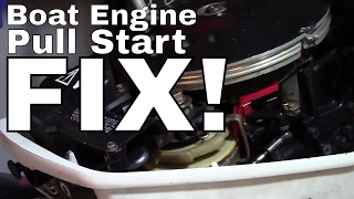 Johnson Evinrude Outboard Pull Start Recoil RepairHOW TO FIX [upl. by Leviram]