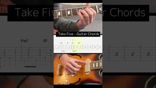 Take five Guitare tuto Comment jouer les accords jazz simple de take five Dave Brubeck guitar [upl. by Ymmaj]