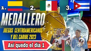 Medallero Juegos Centroamericanos y del Caribe 2023 día 1 Medallero San Salvador 2023 [upl. by Ellenohs]