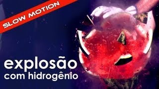 Explosão com hidrogênio em slow motion EXPERIÊNCIA de FÍSICA [upl. by Atirhs182]