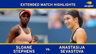 Sloane Stephens vs Anastasija Sevastova  2017 US Open QF [upl. by Ardnoed]