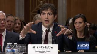 Ashton Kutcher FULL OPENING STATEMENT CSPAN [upl. by Hanahsuar159]