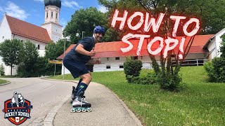 How to Stop on Inline Skates Beginners Tutorial [upl. by Retniw]