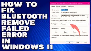 How To Fix Bluetooth Remove Failed Error in Windows 1011 Solution [upl. by Karlan]