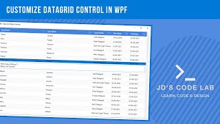 WPF C  Customize DataGrid Control in WPF  UI Design in Wpf C Jds Code Lab [upl. by Amandi]