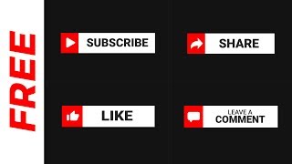 FREE Youtube Subscribe Like Share amp Comment Animated Buttons with SFX  Green Screen [upl. by Culver]