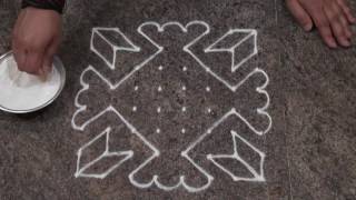 Simple and Easy Rangoli Design Simple Dot Rangoli for Beginners with 8 dots [upl. by Syman]