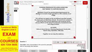 Functional Skills English Level 2 Writing Sample 1 Part 1 [upl. by Pepe]