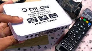 All channel dekhe free mai🔥 HD quality Dilos 5454 setup box  Unboxing amp review [upl. by Nirok]