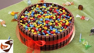 Torta di compleanno al cioccolato –Con kit kat e smarties MampM [upl. by Notse]