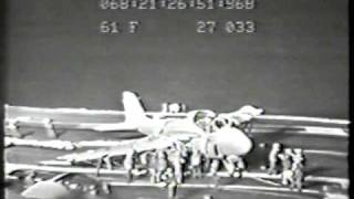 McNallyTV US Marine Captain Rand McNally quotAtlasquot crash lands on USS Ranger [upl. by Atnohsal]