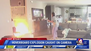 Hoverboard explosion caught on camera [upl. by Landmeier]