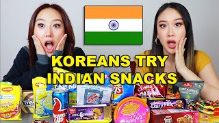 KOREAN SISTERS TRY INDIAN SNACKS FOR THE FIRST TIME 😮 [upl. by Egon391]