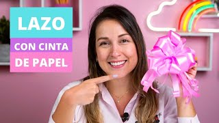 Como hacer lazo con cinta de papel 💕 Moño con cinta de papel Fácil [upl. by Nnylear]