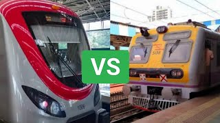 Mumbai Local Train VS Navi Mumbai Metro Train [upl. by Tolland]