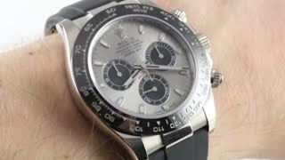 Rolex Daytona White Gold Oysterflex Strap 116519LN Luxury Watch Review [upl. by Yhtuv434]