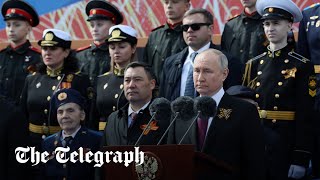 Watch Putin attends Russias Victory Day parade on Red Square  Telegraph Commentary [upl. by Milurd648]